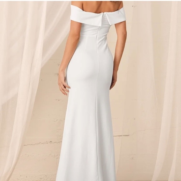 Lulus Song of Love white off the shoulder dress - Picture 3 of 9